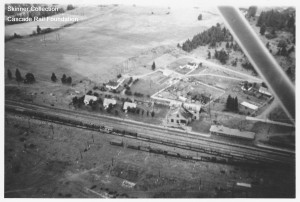Aerial photo of South Cle Elum Rail Yard taken in the 40s or 50s