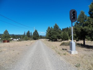 East signal along the trail facing the depot